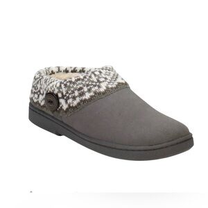 NEW NWT CLARKS Fairisle knit slip resistant suede slippers women’s size 8